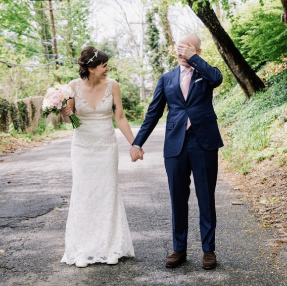 Rebecca Schoneveld Tristan Ivory Lace Wedding Gown - Picture 3 of 7